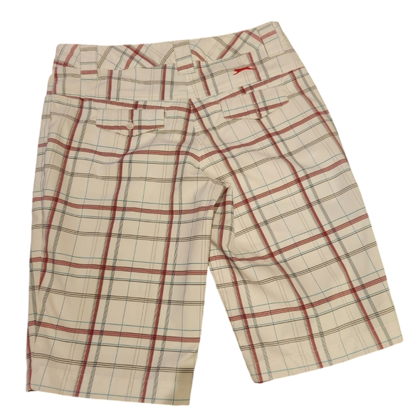 Slazenger White Pink Bermuda Golf Shorts Plaid Size 2 - Picture 2 of 3